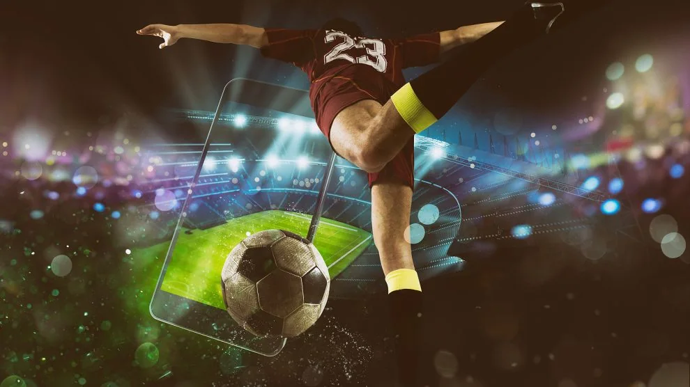 Aksi olahraga yang menggambarkan navigasi pertandingan di VISI4D